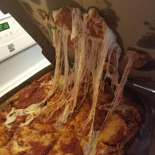 Sicilian cheese pizza