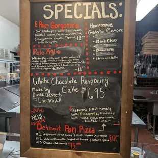 Today's specials are terrific.