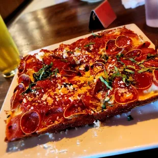 Pepperoni Detroit style