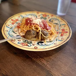 Spaghetti and meatballs