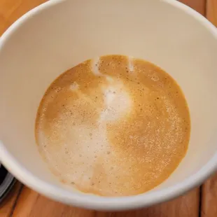 Cappuccino, asked for it "for here" and they gave me a paper cup