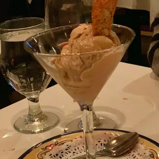 Salted caramel gelato with biscotti liqueur