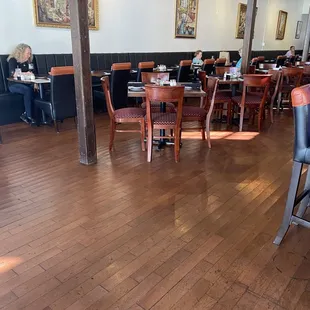 View from the hostess station into the restaurant