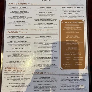 Classic menu side