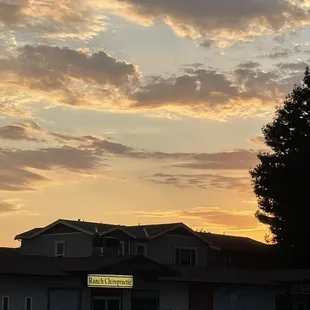 Sunset from the parking lot near the front door