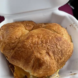 Sausage egg and cheese croissant