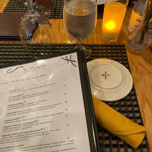 Menu and indoor table