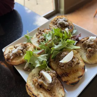 Bruschetta Mista (eggplant and mushroom)