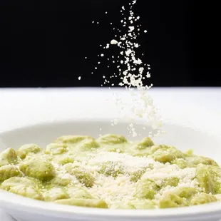 Gnocchi in a pesto sauce