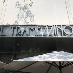 the entrance to the restaurant