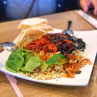 a plate of food on a table
