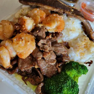 Lots of Shrimp and BBQ Beef