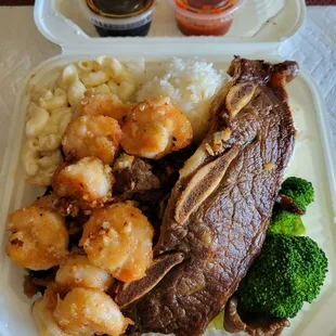 #11- Garlic Shrimp &amp; BBQ Beef and Xtra Kaibi Shortrib, with Teriyaki Sauce