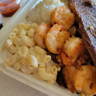 Macaroni salad and rice