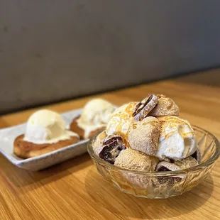 Injeolmi Sundae: Ice cream, injeolmi rice cake, dried persimmon, walnuts, rice syrup | $10