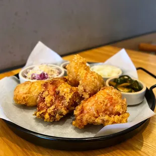KFC w/ garlic soy on the side, cabbage salad, pickled radish | Half - $18