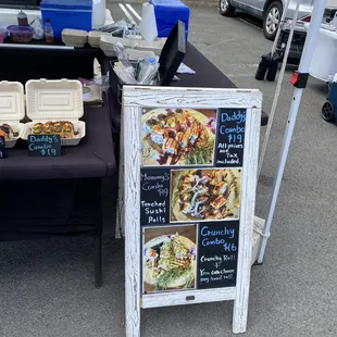 a table of food at a farmers market