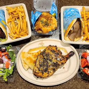 a variety of food items
