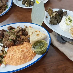 Our meals showing the bottled drink I had to get instead of my Sprite soda drink