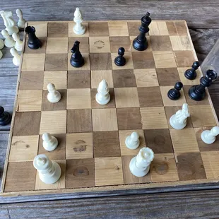 a chess board with chess pieces on it