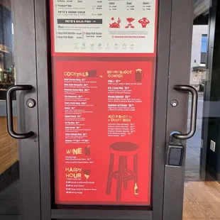 Drink menu