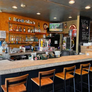 the counter and bar