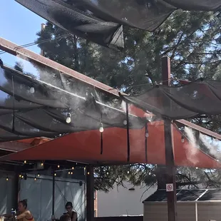 misters on outdoor patio