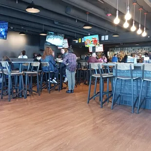 Fairly decent line for the food but it moves fast and the bartender visited table