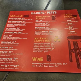 Cocktails and Margarita's