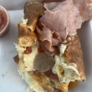 Inside the Stromboli - all the meats were prepackaged and tasteless