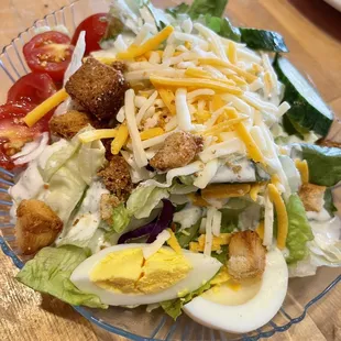 Side salad with ranch very fresh vegetables!