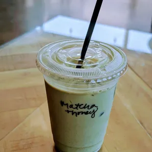 Matcha latte with Honey