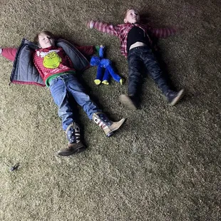 Making &quot;snow&quot; angels.