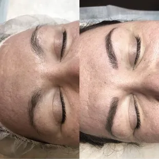 Glamour Puss Eyebrow Microblading, Before &amp; After First Appointment of Two