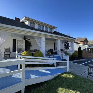 the front porch of the winery