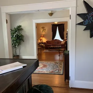 A view from the bar with a