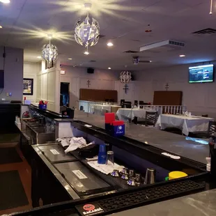 interior, sushi and sashimi