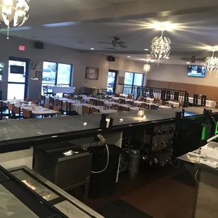 interior, sushi and sashimi