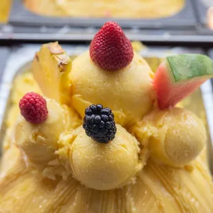 Passion Fruit Sorbet.