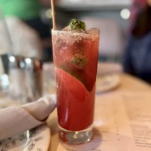 Raspberry mint mocktail