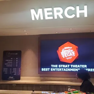 Merch area. iLuminate is in The Strat Theater 9/12/2022