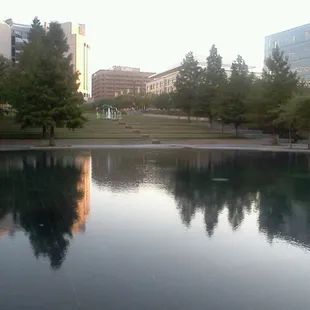 The serenity of the fountain and pool.