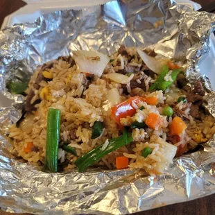 Fried rice with beef