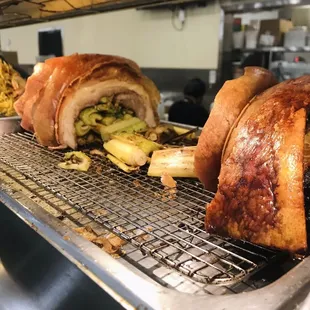 Mmm rolled herb pork belly