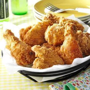 a plate of fried chicken