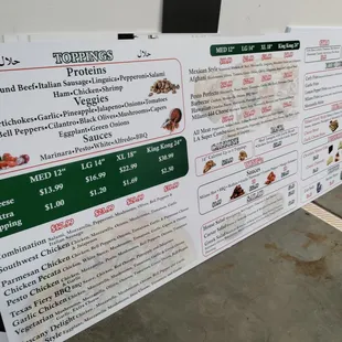 Restaurant Menu board