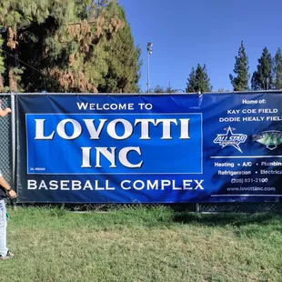 New banner for Billy Herbert field baseball complex.