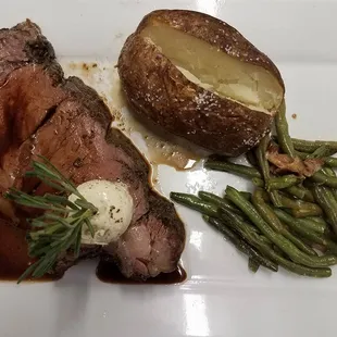 Images Prime Rib with baked potato