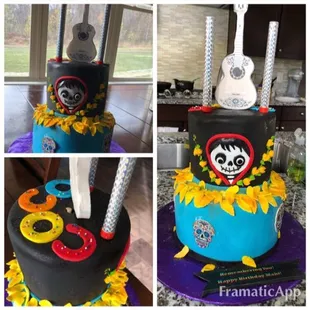 My lemon and strawberry flavored, Disney's COCO movie themed cake!!