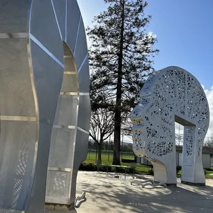 Art structures at entrance